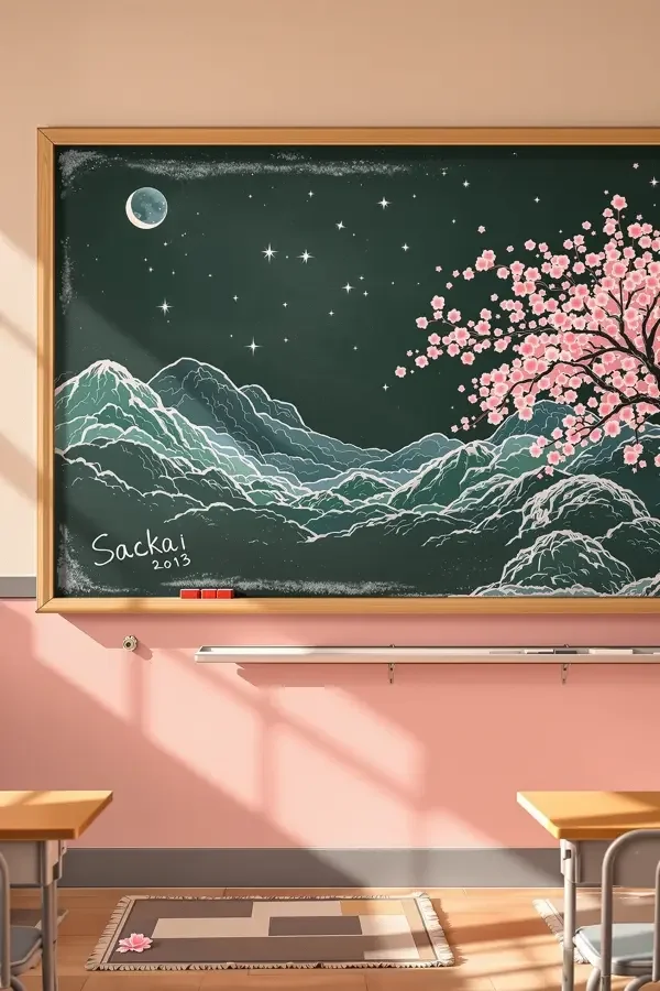 黑板上的青春电影海报